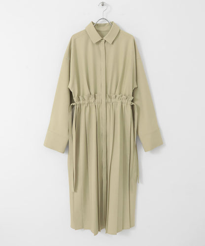 百褶拼接連衣裙