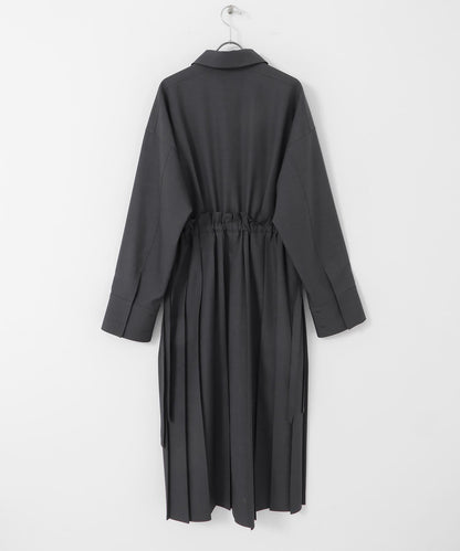 百褶拼接連衣裙