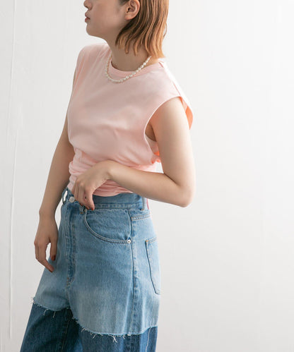 繫帶收腰無袖上衣