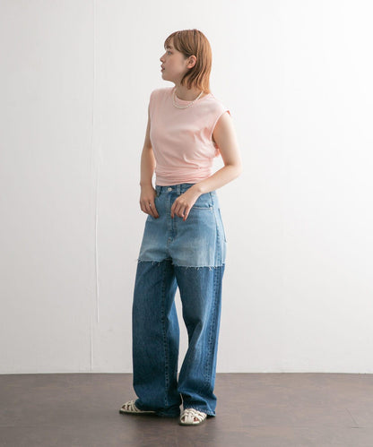 繫帶收腰無袖上衣