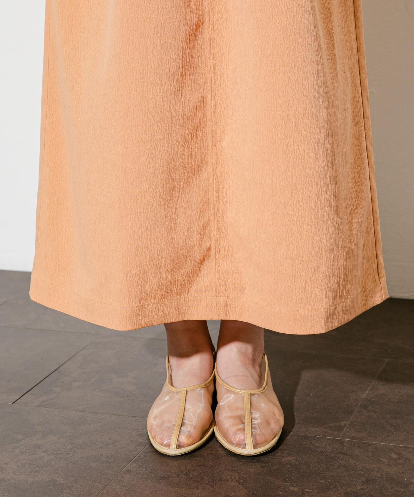 2尺碼可選抽繩袖腰部褶皺連衣裙