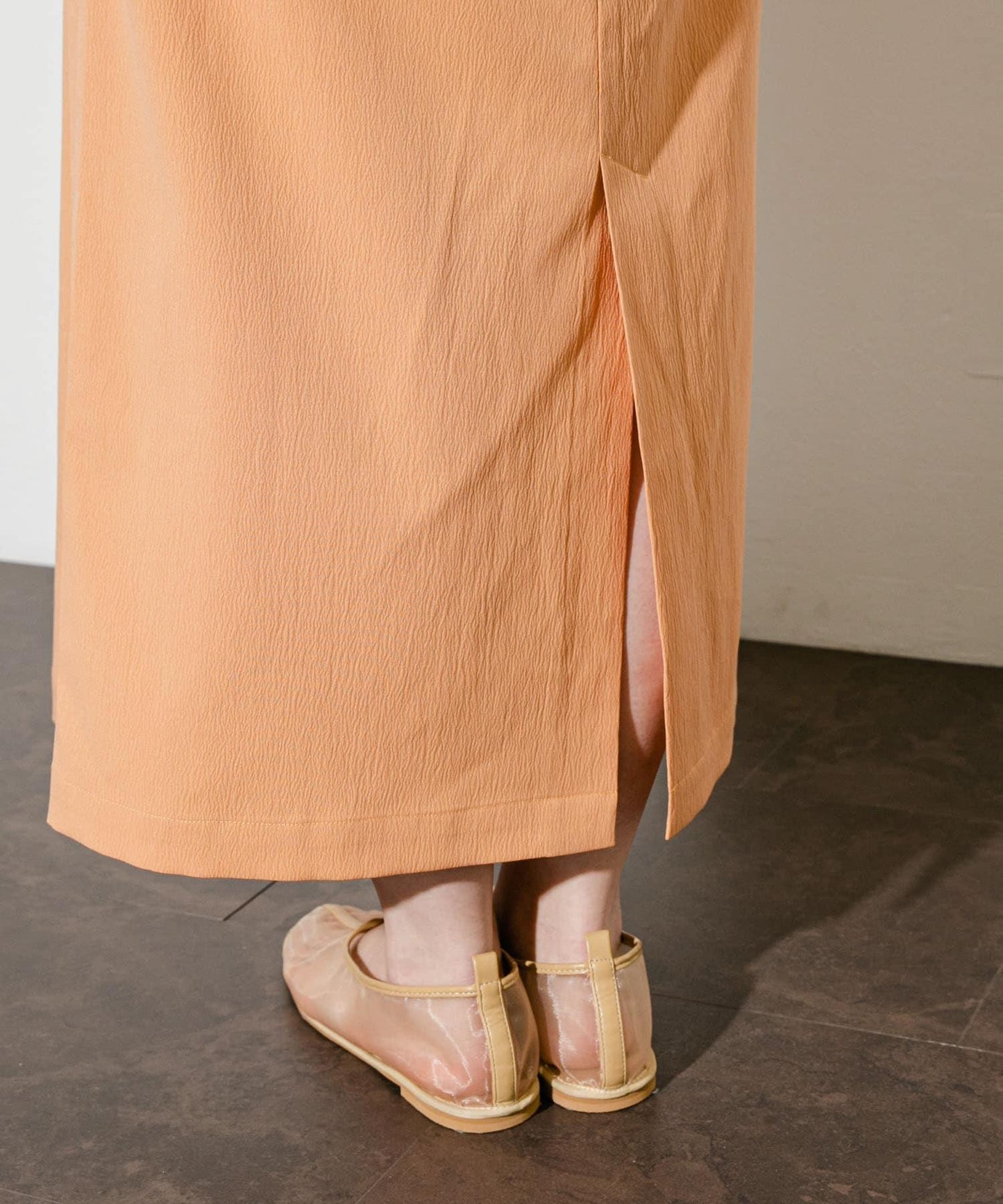 2尺碼可選抽繩袖腰部褶皺連衣裙