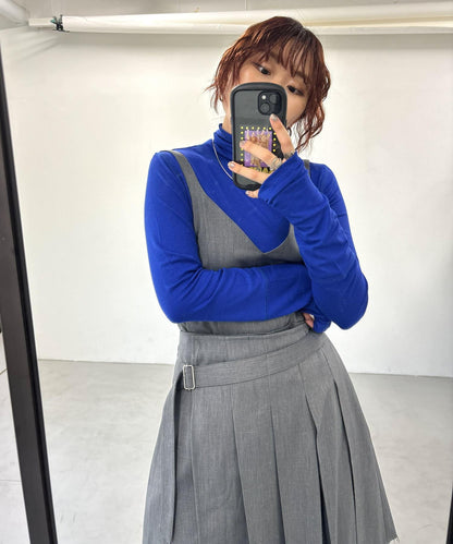 百褶裙套裝揹帶褲