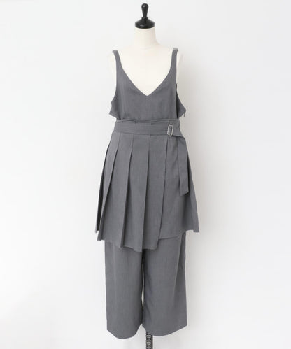 百褶裙套裝揹帶褲