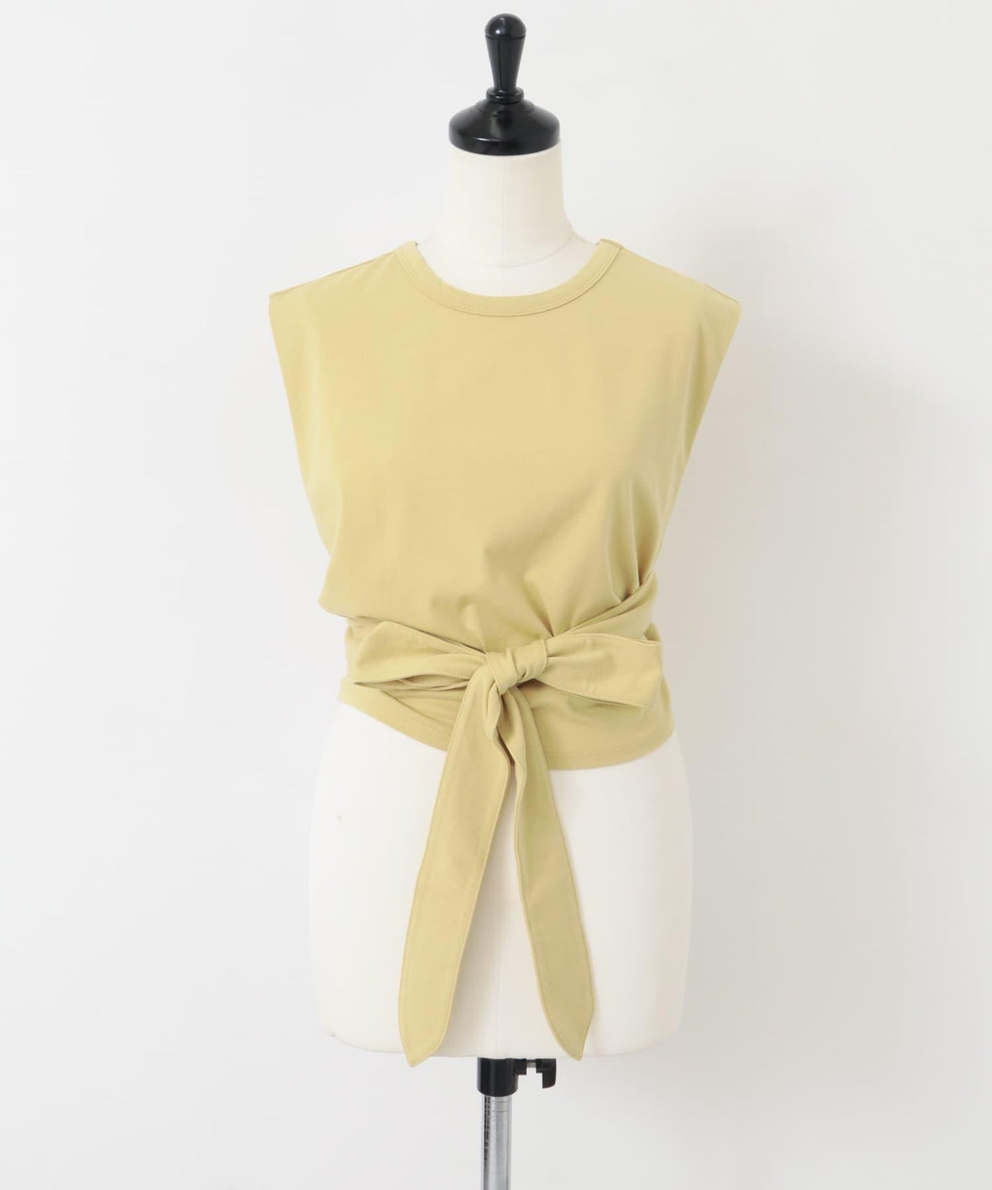 繫帶收腰無袖上衣