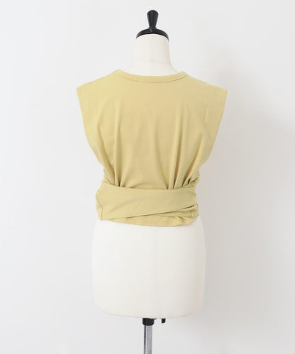 繫帶收腰無袖上衣