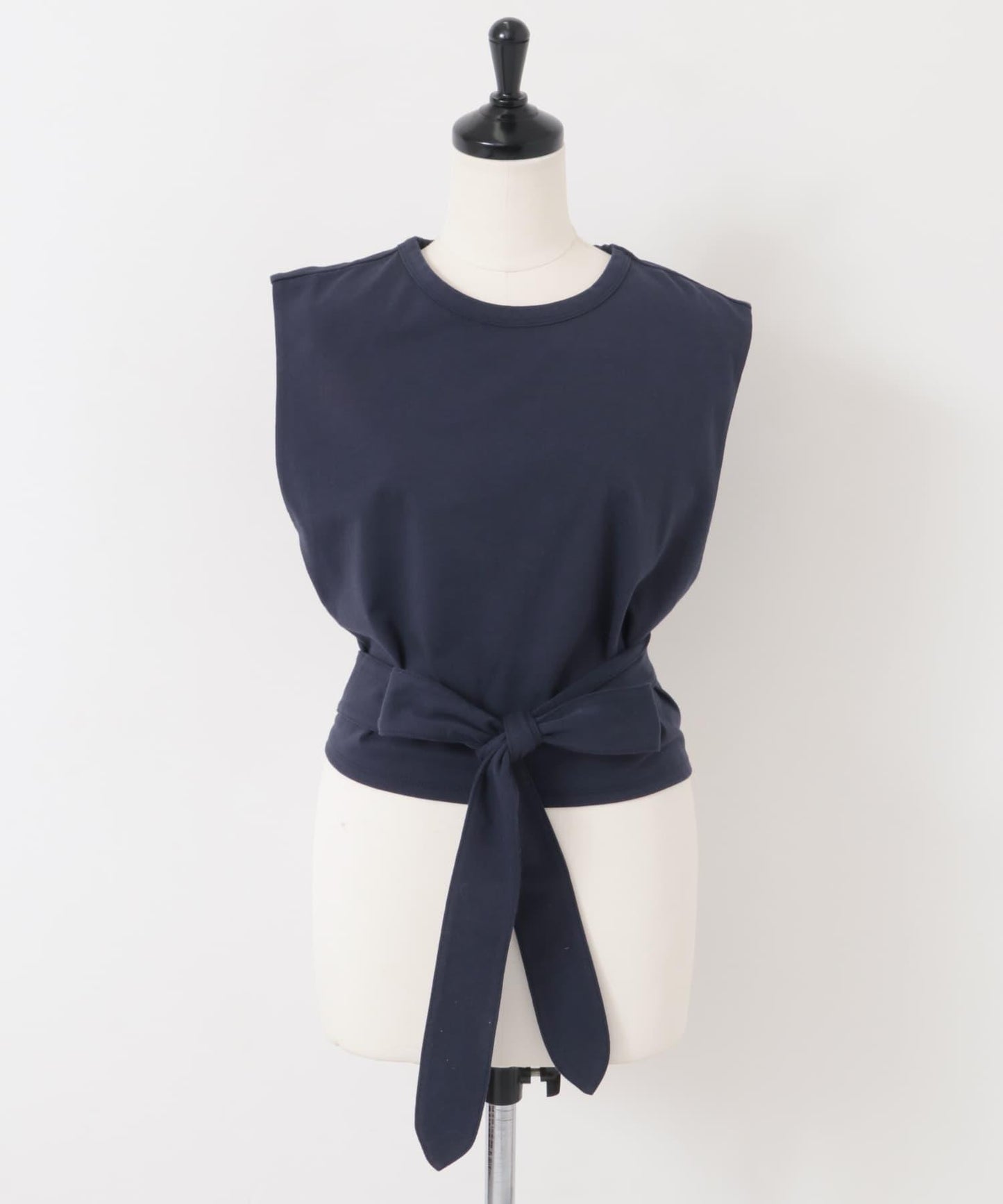 繫帶收腰無袖上衣