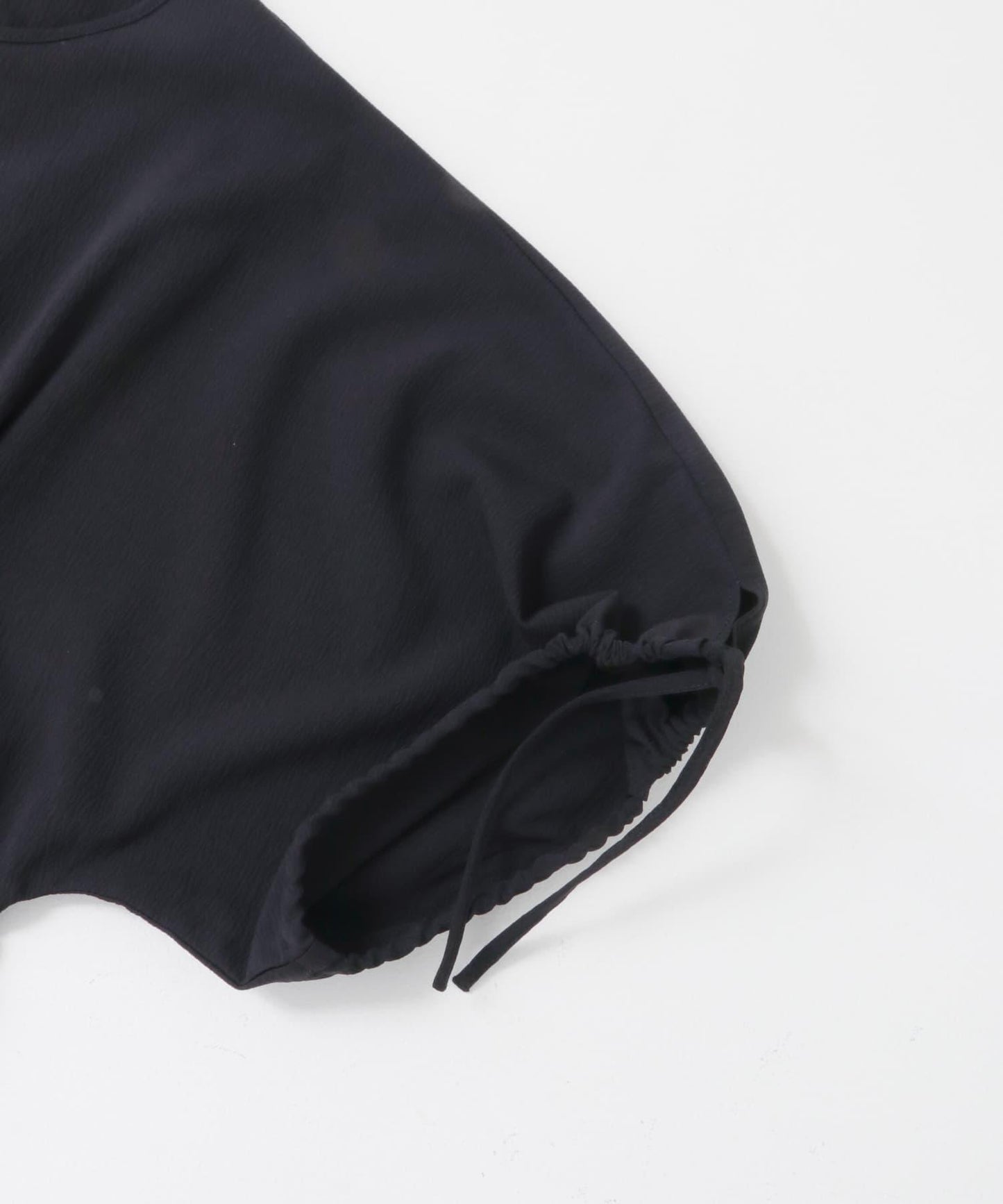 2尺碼可選抽繩袖腰部褶皺連衣裙