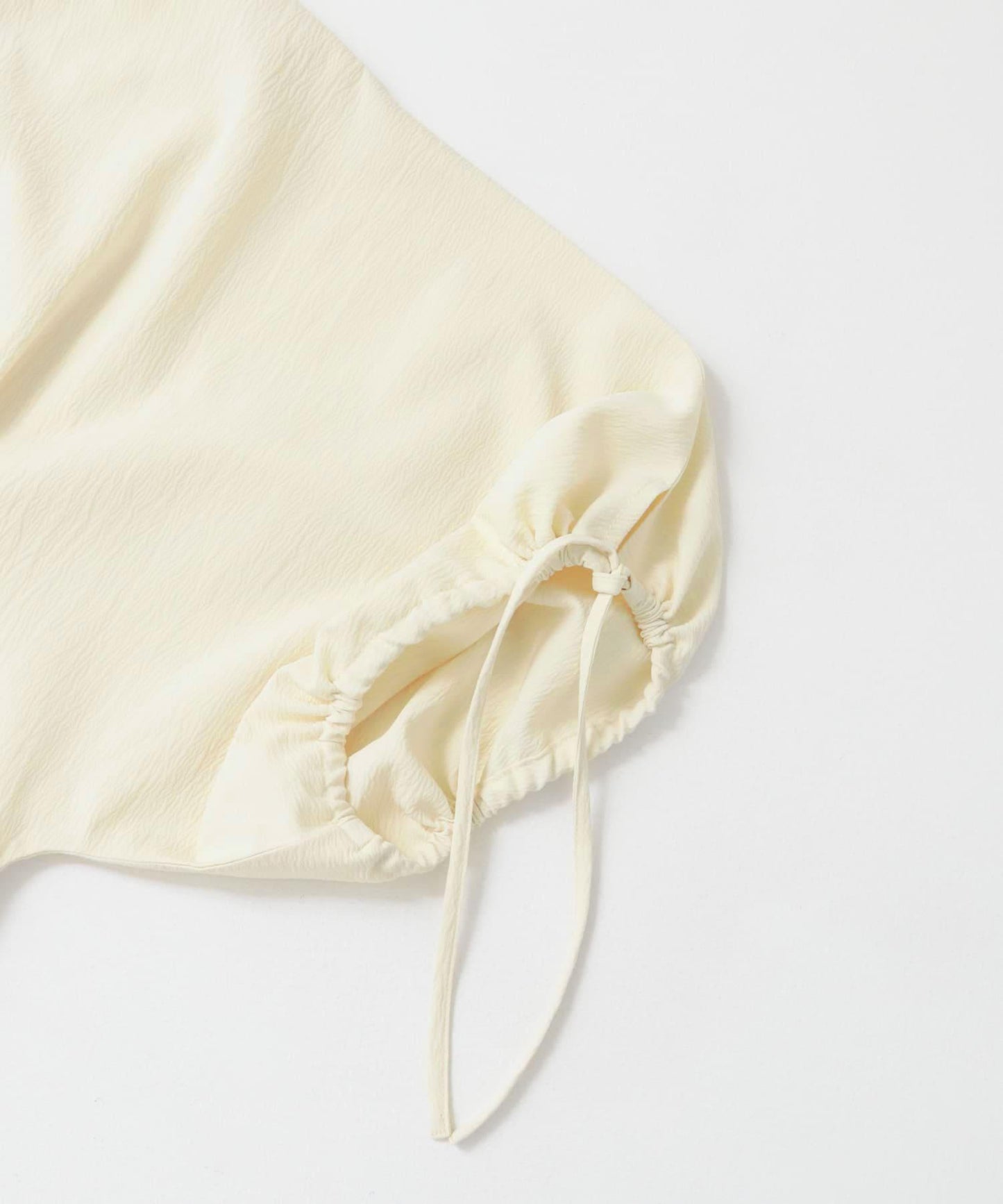 2尺碼可選抽繩袖腰部褶皺連衣裙