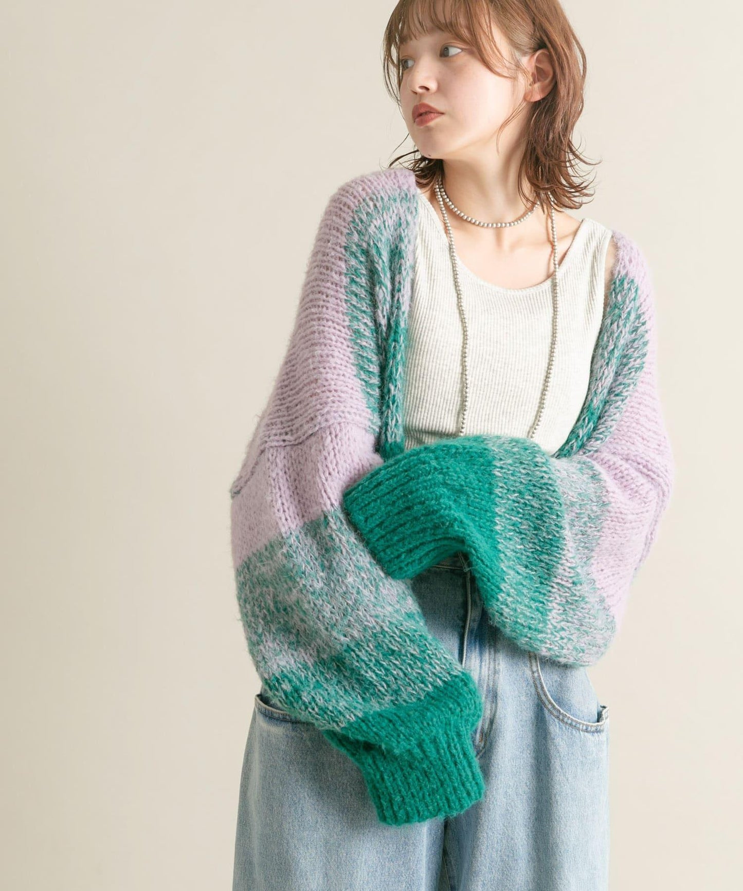 『/部分門店限定』漸變色短款開衫