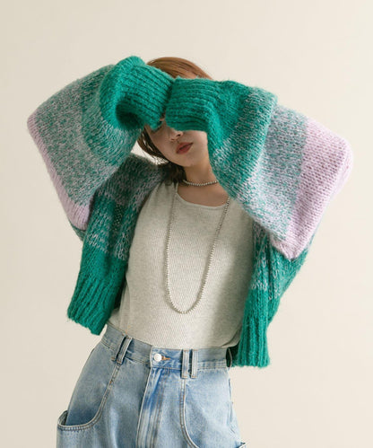 『/部分門店限定』漸變色短款開衫