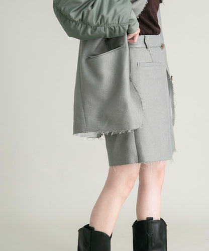 裁剪下襬迷你裙