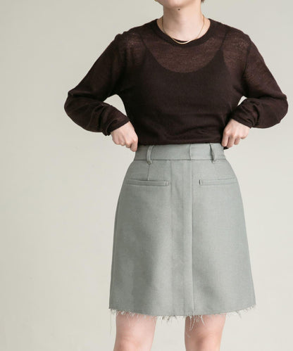 裁剪下襬迷你裙