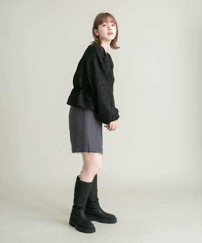 裁剪下襬迷你裙