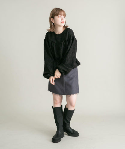 裁剪下襬迷你裙