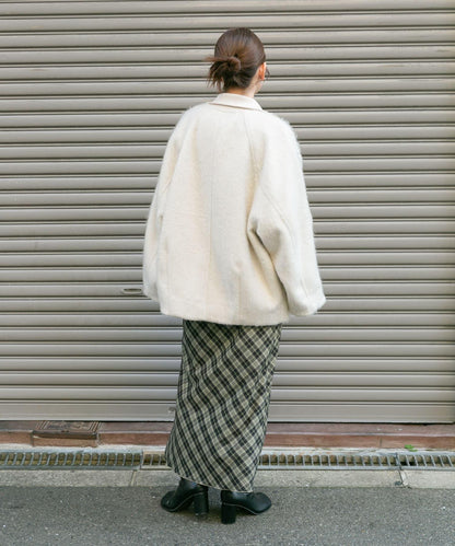 格紋窄身半身裙（帶內襯）