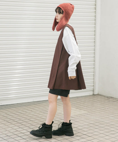 肩部褶皺設計迷你連衣裙