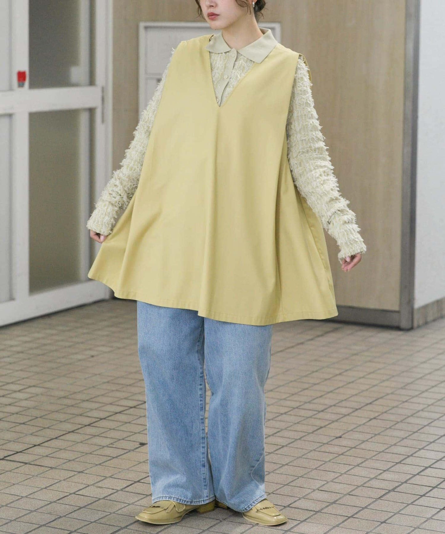 肩部褶皺設計迷你連衣裙