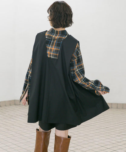 肩部褶皺設計迷你連衣裙