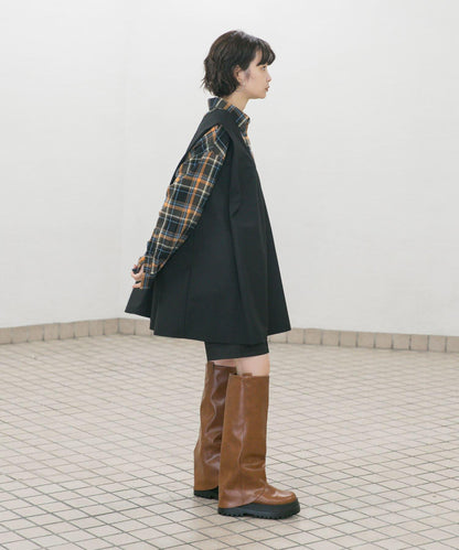 肩部褶皺設計迷你連衣裙