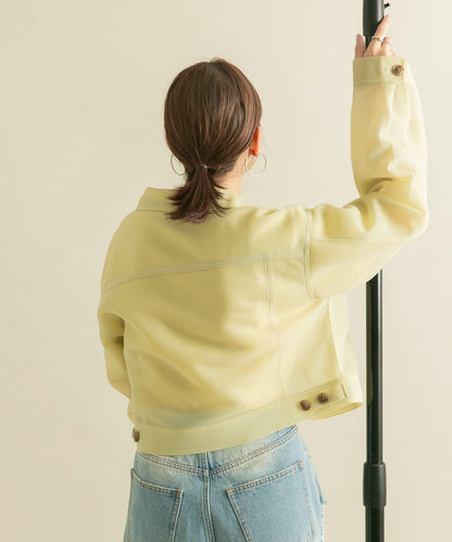 透視質感短款夾克