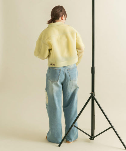 透視質感短款夾克