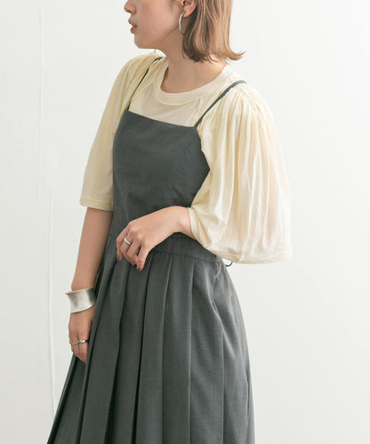 荷葉邊袖透視針織衫