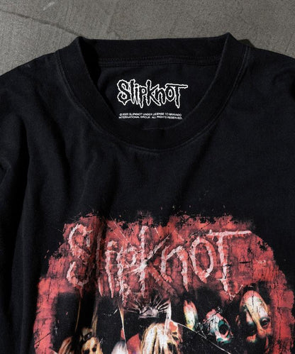 【限定】復古風 Slipknot 背面印花長袖T恤