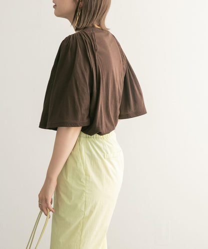 荷葉邊袖透視針織衫