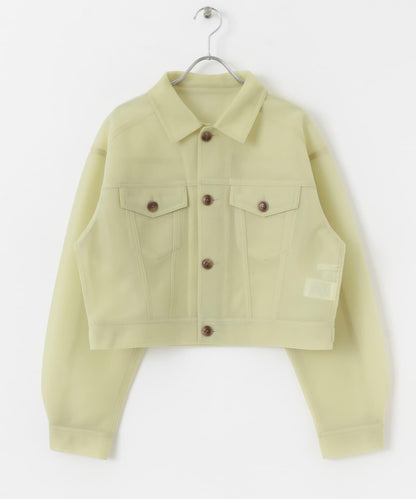 透視質感短款夾克