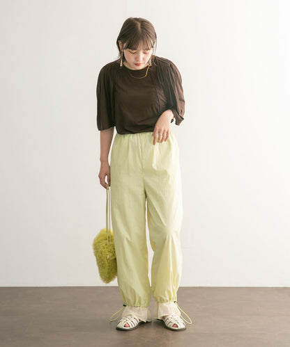 荷葉邊袖透視針織衫