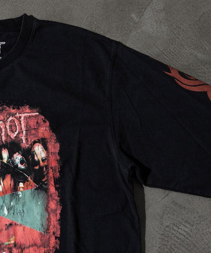 【限定】復古風 Slipknot 背面印花長袖T恤
