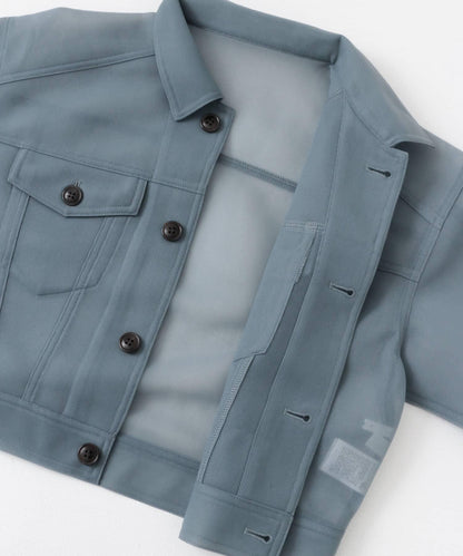 透視質感短款夾克