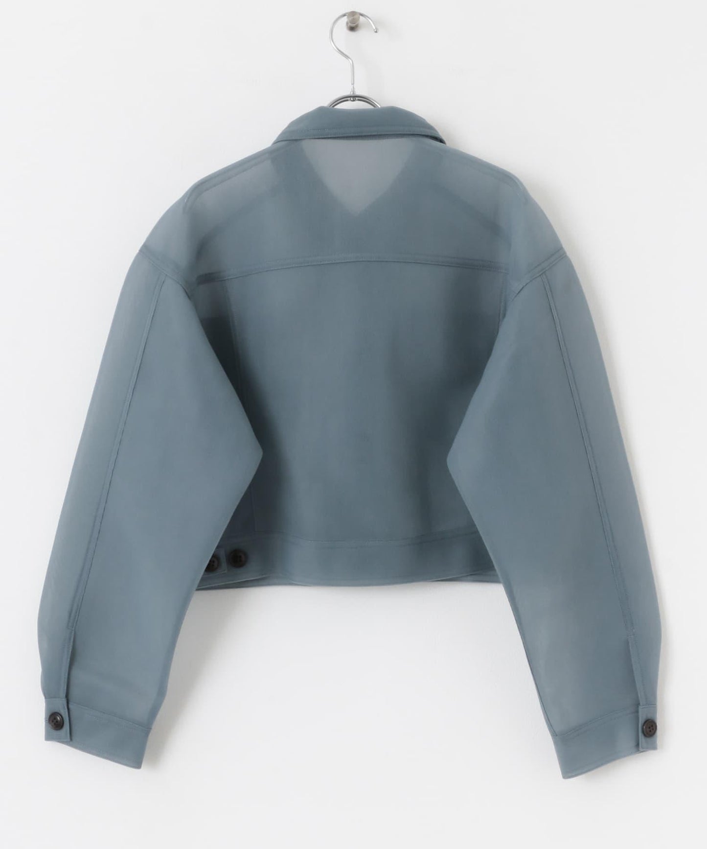 透視質感短款夾克