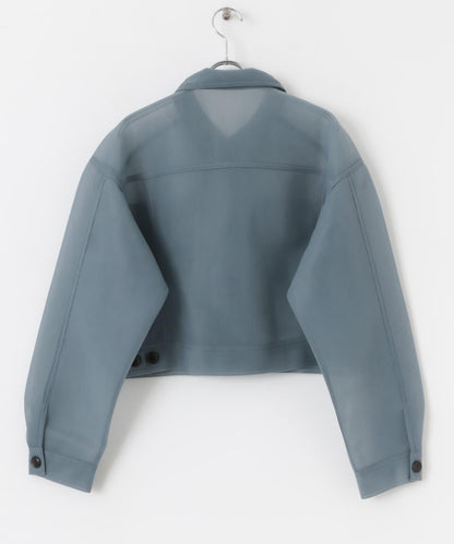 透視質感短款夾克