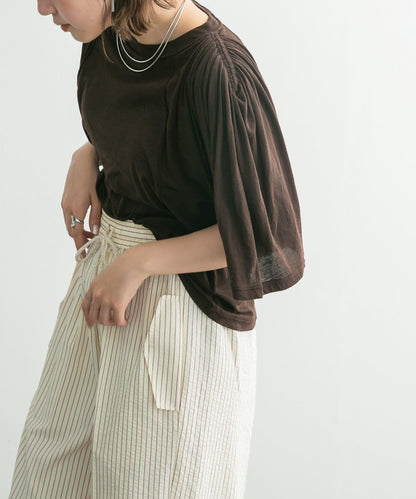 荷葉邊袖透視針織衫