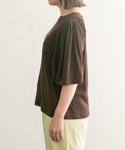 荷葉邊袖透視針織衫