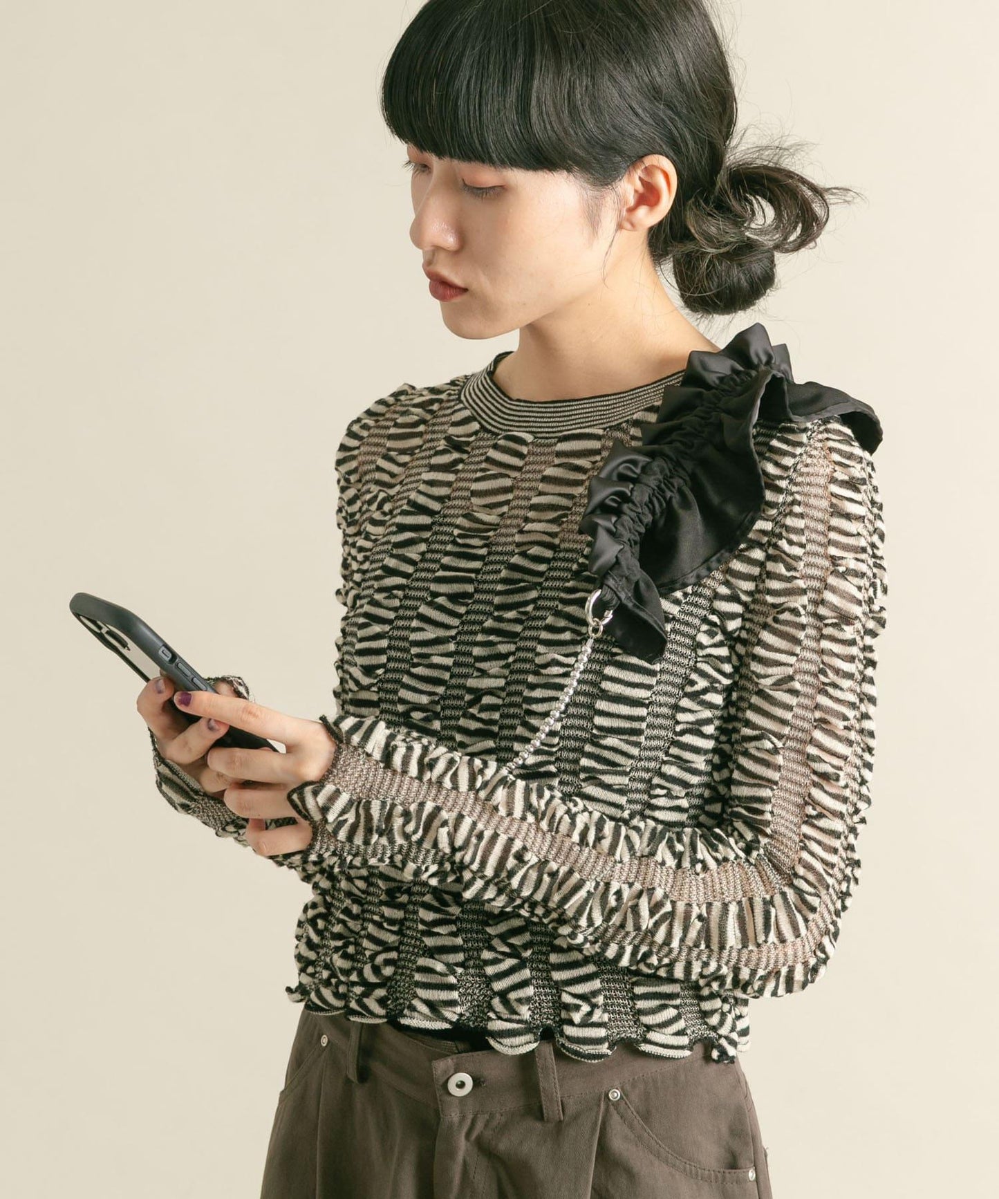 荷葉邊褶皺多功能肩帶