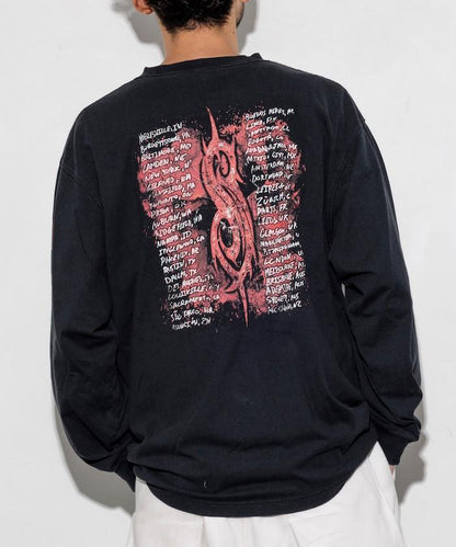 【限定】復古風 Slipknot 背面印花長袖T恤