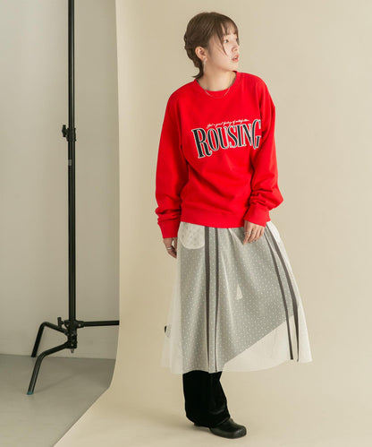 網紗拼接層疊半身裙