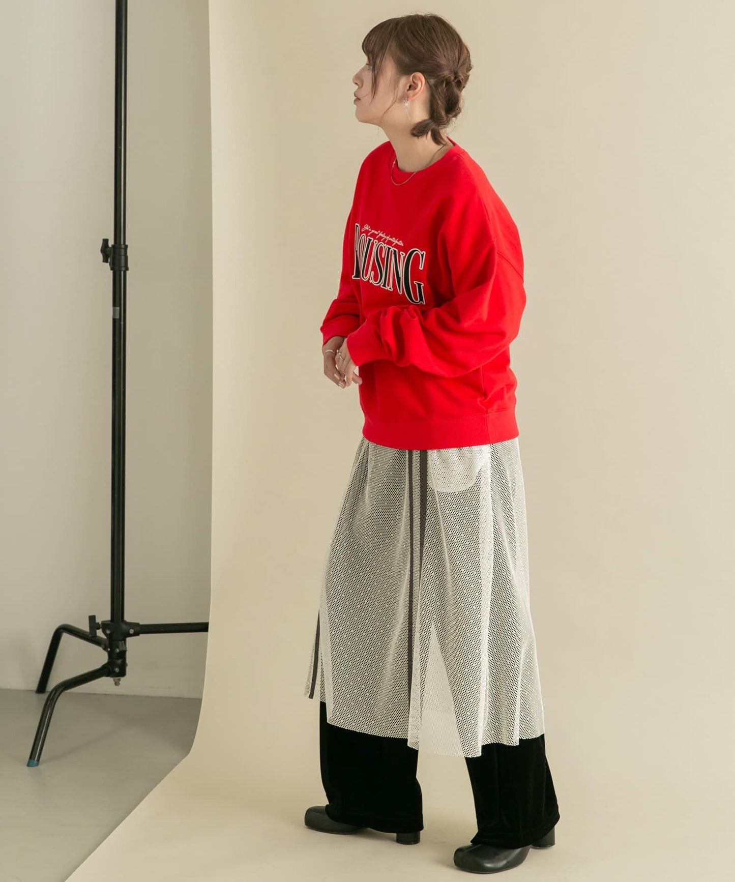 網紗拼接層疊半身裙