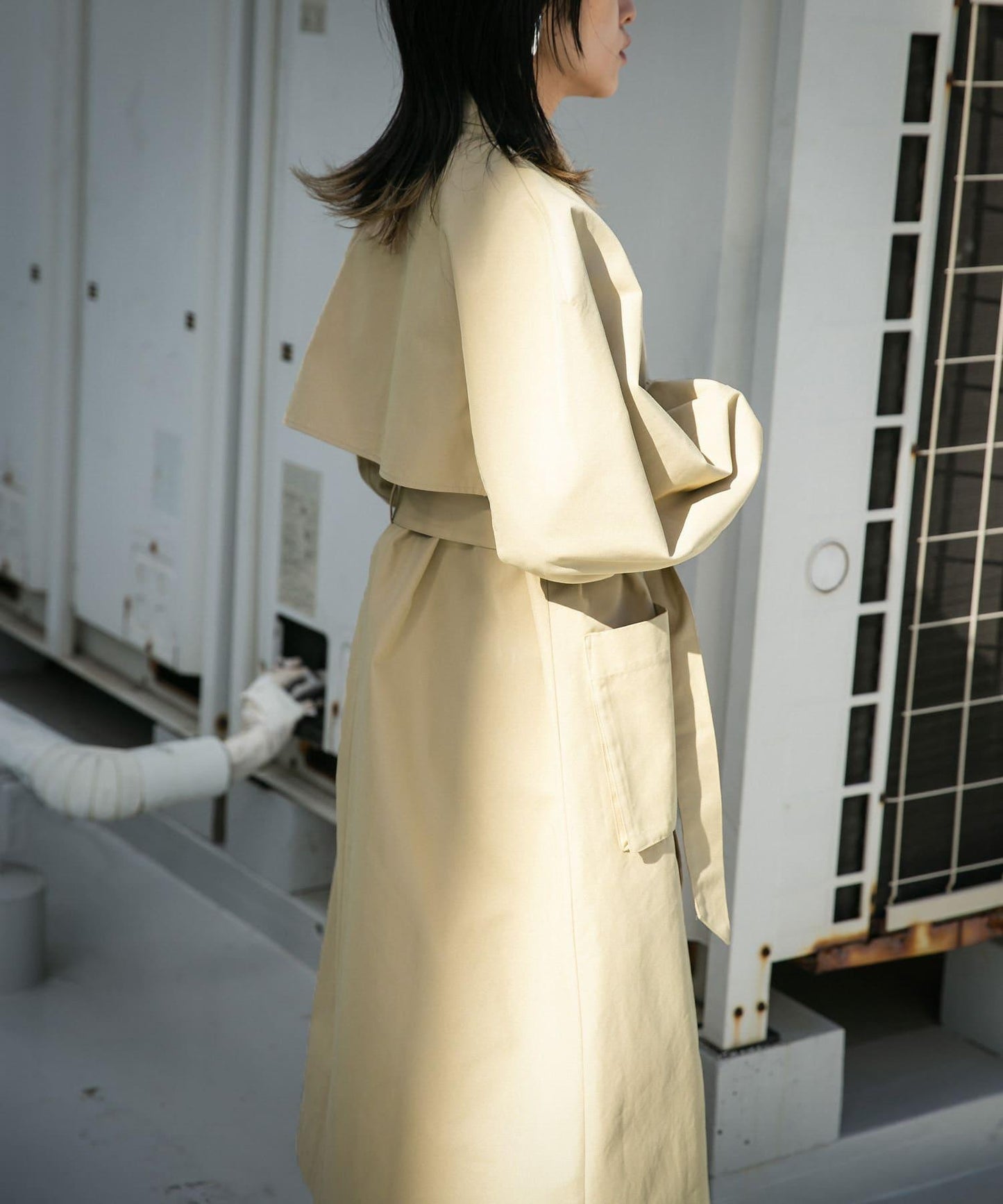 立體袖設計大衣