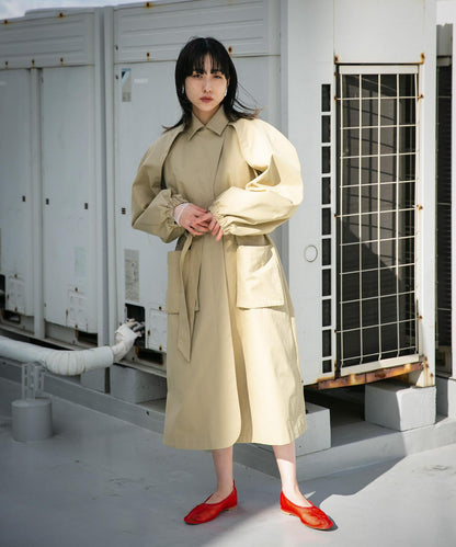 立體袖設計大衣