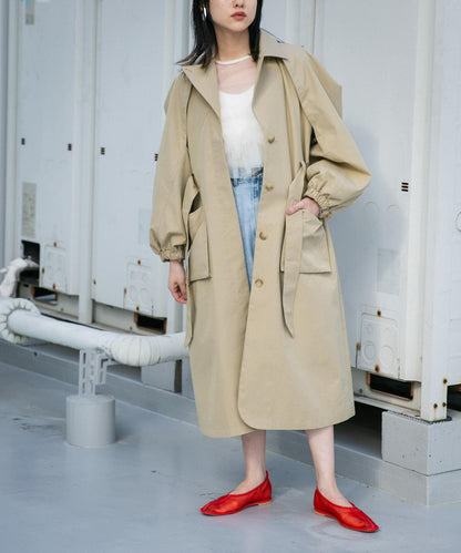 立體袖設計大衣