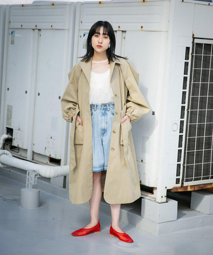 立體袖設計大衣