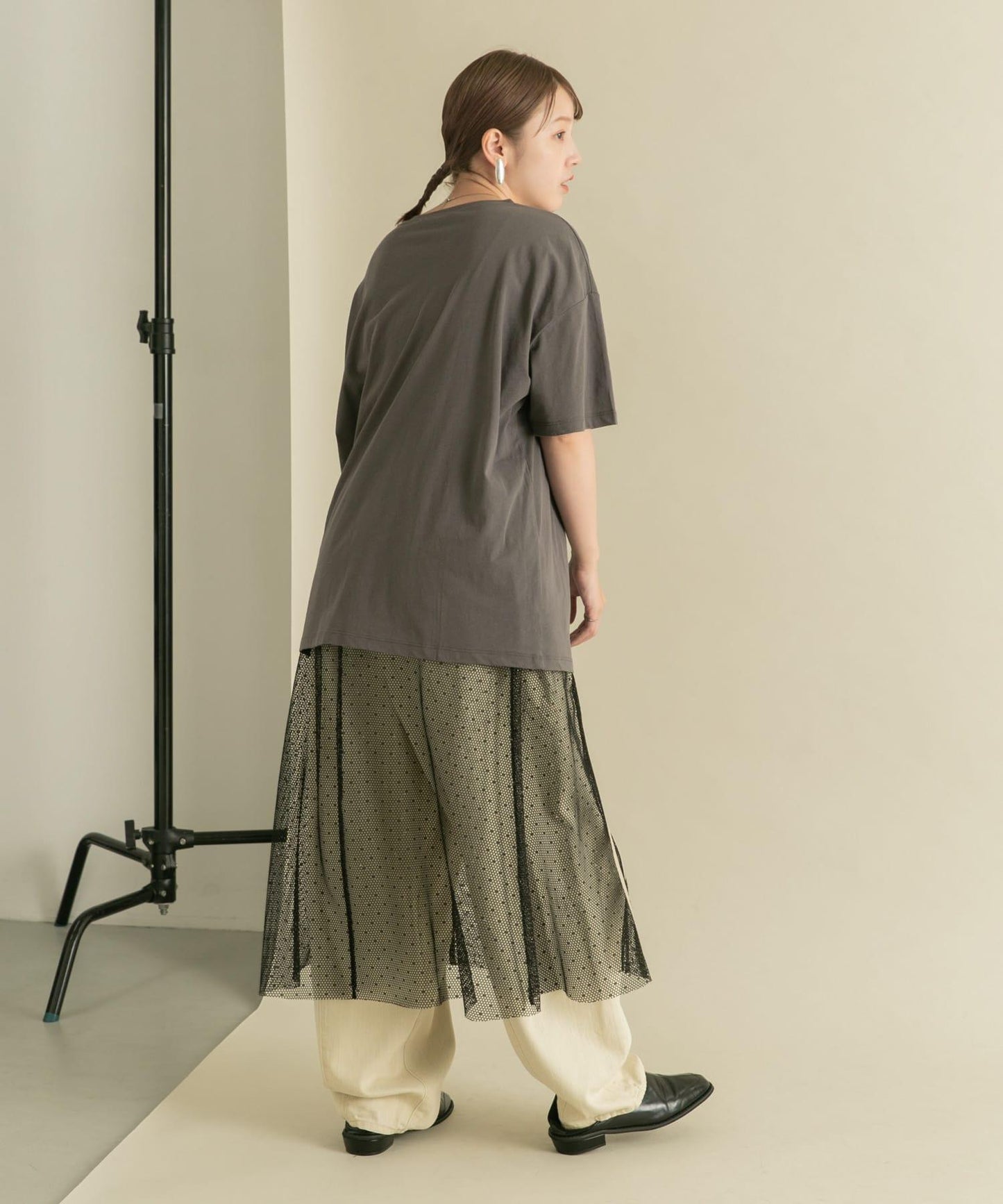 網紗拼接層疊半身裙