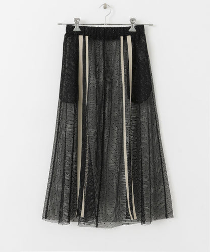 網紗拼接層疊半身裙