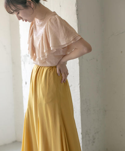 鏤空編織荷葉邊針織衫