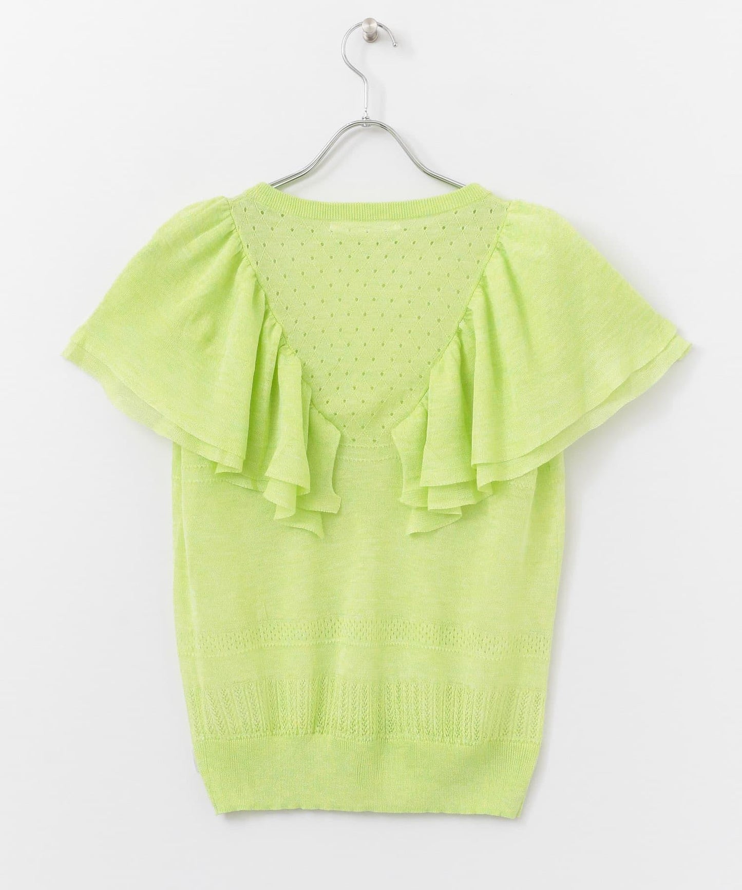 鏤空編織荷葉邊針織衫