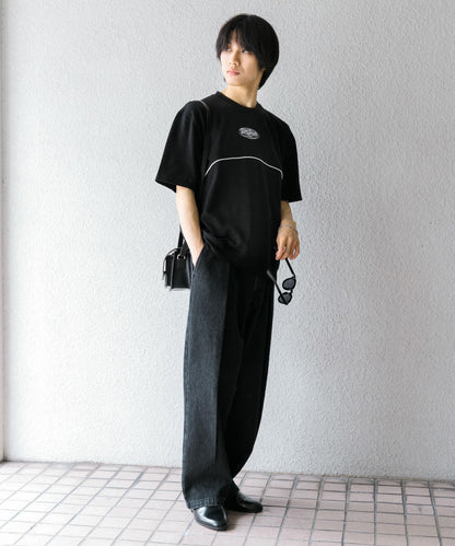 拼色設計T恤（五分袖）